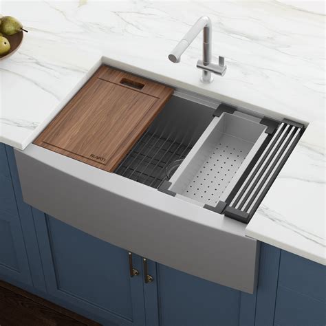 stainless steel apron sink walnut cabinets|apron front sink lowe's.